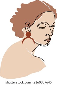 Abstract portrait of a girl, woman. Silhouette portrait. Flat illustration.