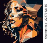 abstract , portrait,  woman face wall panel