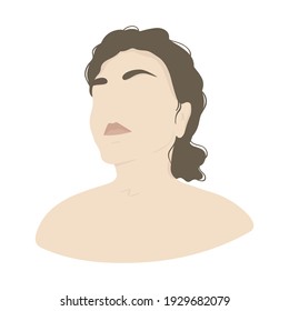 Abstract portrait of a woman. Illustration in trendy minimal style. Vector image for banners, postcards, business cards
