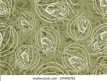 Abstract portrait of a woman seamless wallpaper