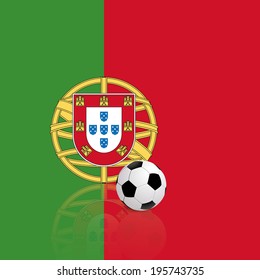 abstract Portugal flag with a soccer ball