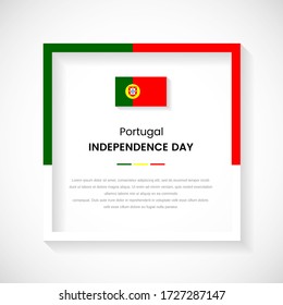 Abstract Portugal flag square frame stock illustration. Elegant country frame with text for Independence day of Portugal