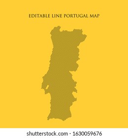 Abstract Portugal map planet, lines, map halftone concept. infographic, icon.