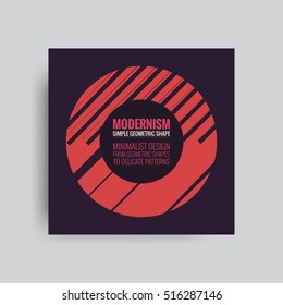Abstract Posers. Art Graphic Backgrounds in Retro Swiss Flat Style. Isolated Figure, Shape, Icon, Logo for Covers, Placards, Posters, Flyers, Banner Designs. Vector Illustration in Violet, Pink