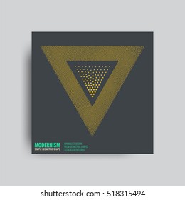 Abstract Posers. Backgrounds in Retro Swiss Flat Style. Isolated Figure, Geometric Shape, Logo for Covers, Posters, Flayer Designs. Vector Electric Color Illustration Golden Yellow, Grey, Green