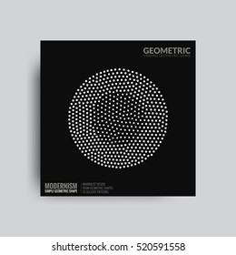 Abstract Posers. Backgrounds in Retro Swiss Flat Style. Isolated Figure, Geometric Shape, Logo for Covers, Posters, Flayer Designs. Vector Illustration in Black and White