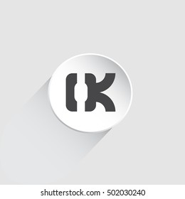 Abstract positive vector icon with long shadow. OK vector illustration. 