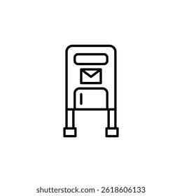 Abstrakte Postdienstgrafik mit Umschlagsymbol im linearen Stil