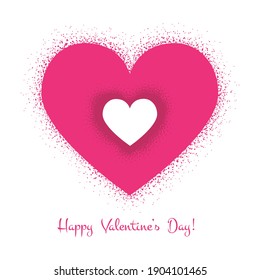 Happy Birthday Card Pink Heart Over Stock Vector (Royalty Free ...
