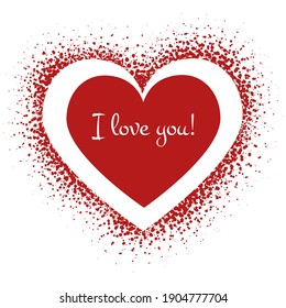 Abstract postcard background with red hearts. For Valentine's Day, weddings, dates. Can be used as greeting cards, posters, banners. 