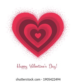 Abstract postcard background with red hearts. For Valentine's Day, weddings, dates. Can be used as greeting cards, posters, banners.