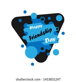 Abstract postcard Happy Friendship Day flat style with splashes. Vector illustration isolated on white background.