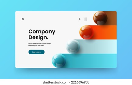 Abstract postcard vector design concept. Fresh 3D spheres flyer illustration.