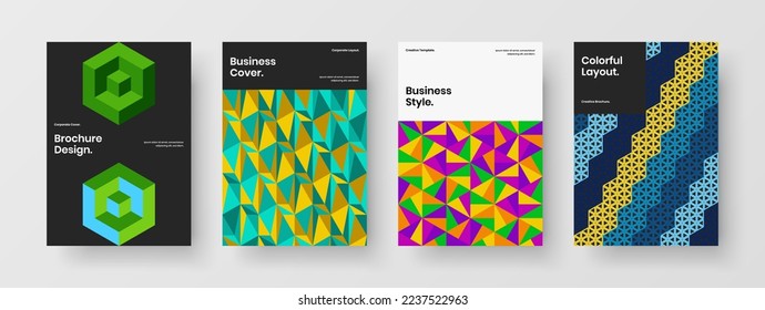 Resumen del conjunto de conceptos de diseño de vectores postales. Conjunto de diseño de mosaicos aislados.