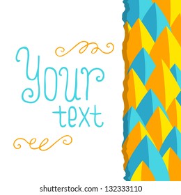 Abstract postcard. Vector layout template. Card with place for your text.