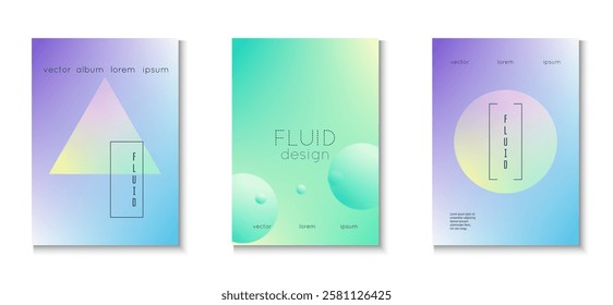 Abstract Poster. 3d Shape. Multyplying Vibrant Elements. Memphis Banner. Aesthetic Bright Illustration. Pink Holographic Set. Gradient Design. Violet Abstract Poster