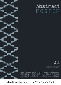 Abstract poster in A4 format with geometric shapes. Vector illustration.