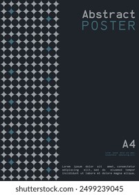 Abstraktes Poster im A4-Format mit geometrischen Formen. Vektorgrafik.