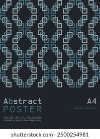 Abstract poster in A4 format with geometric shapes. Vector illustration.