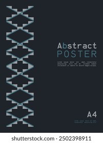 Abstract poster in A4 format with geometric shapes. Vector illustration.