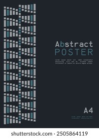 Abstract poster in A4 format with geometric shapes. Vector illustration.