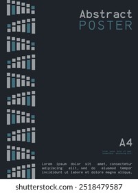 Abstract poster in A4 format with geometric shapes. Vector illustration.