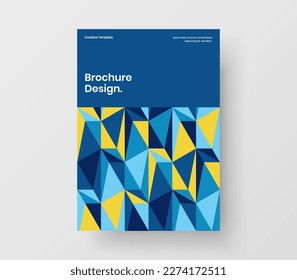 Abstract poster A4 vector design illustration. Trendy geometric tiles placard template.