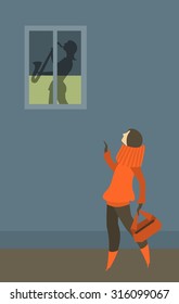 Abstract poster about the issue of alcohol dependence in a flat style