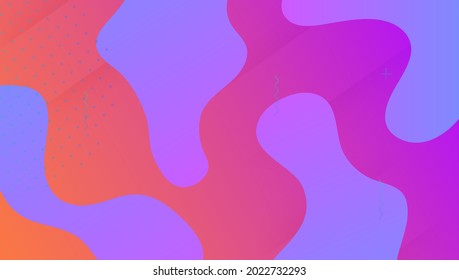 Abstraktes Poster. Moderner Hintergrund. Violet-Grafik-Banner. Neon Technology Einladung. Flat Landing Page. Digitale Textur. Flüssige Formen. Horizontales Papier. Magenta Abstraktes Poster