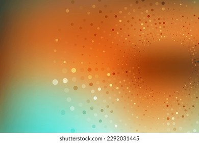 Abstract poster background for banner design with bright glowing particles. Futuristic graphic vector dots design. Modern art template. Abstract neon halftone background. Glowing neon dots backdrop.