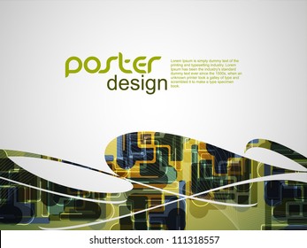 Abstract poster background with colorful design.