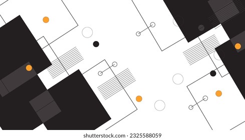 Abstract poster background decorated with colorful geometric shapes. Colored Graphic design elements can be used for Banner, Wallpaper, brochures, leaflets, print, publications, book cover