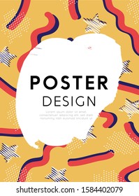 Abstract poster background with hand drawn texture, memphis style. Universal pastel colors. Wallpaper fashion design.