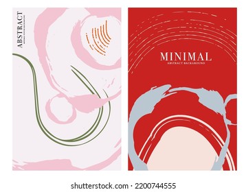 fondo de afiche abstracto plantilla de tinta minimalista color verde rosado rojo. Tarjeta de presentación creativa moderna