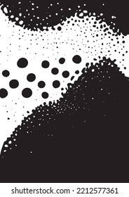 Abstract Poster Background. Particles In The Vortex Funnel. Black And White Illustration.