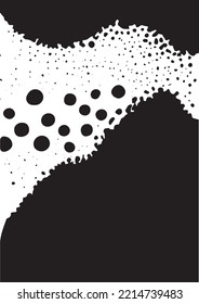 Abstract Poster Background. Particles In The Vortex Funnel. Black And White Illustration.