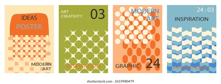 Abstract poster background vector collection. Modern poster for banner, ad, promo, invitation, flyer, poster. Template poster, banner, magazine mockup. Retro design for brochure, flyer, wallpaper.