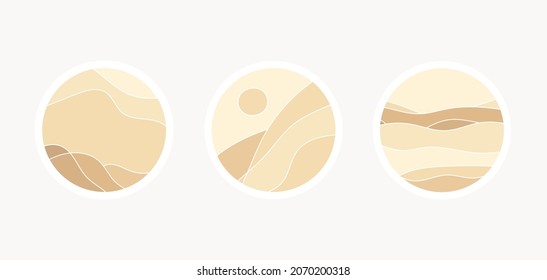 Abstract poster banner art background beige golden sand in desert with dunes,beach coast.Template card sand texture with pattern wavy lines.Great for covers,fabric prints,flyers.Vector illustration.
