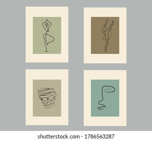 Abstract poster with bauhaus. Modern web banner background. Sale banner template design.yoga, ballet, human face