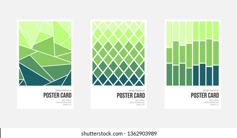 Abstract Poster Card Minimal Template with green color