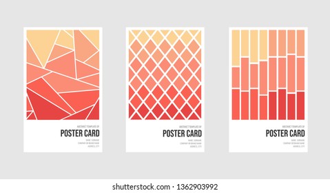 Abstract Poster Card Minimal Template with red color