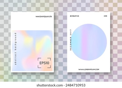 Abstract Poster. Chrome Effect. Colorful Prism Template. Minimalist Foil. Crystal Vector. Hologram Texture. Blue Geometric Cover. Violet Abstract Poster