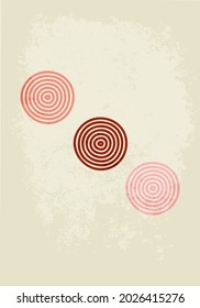 Abstract poster, circles. Fashionable modern design in the style of minimalism. For interior decoration, postcards, posters, covers.