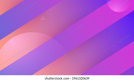 Abstract Poster. Color Gradient Shape. Memphis Page. Violet Hipster Cover. Neon Design. Wavy Landing Page. Colorful Template. Digital Pattern. Magenta Abstract Poster