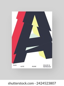 Cartel abstracto, diseño colorido. Formato vertical A4. Refracción y letra 3d distorsionada. Composición de tipo picado, corte, fallo, roto.