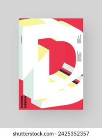 Cartel abstracto, diseño colorido. Formato vertical A4. Refracción y letra 3d distorsionada. Composición de tipo picado, corte, fallo, roto.