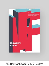 Cartel abstracto, diseño colorido. Formato vertical A4. Refracción y letra 3d distorsionada. Composición de tipo picado, corte, fallo, roto.