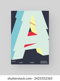 Cartel abstracto, diseño colorido. Formato vertical A4. Refracción y letra 3d distorsionada. Composición de tipo picado, corte, fallo, roto.