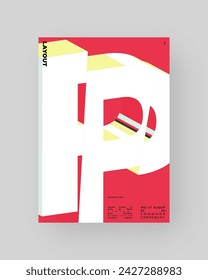Cartel abstracto, diseño colorido. Formato vertical A4. Refracción y letra 3d distorsionada. Composición de tipo picado, corte, fallo, roto.