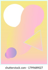 Abstract poster with colorful gradients and shapes.